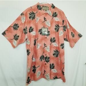 NWT's - Palm Island Tropical Light Orange Hawaiian Short Sleeve Shirt Size XXL